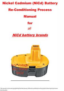 Repair / Fix DeWalt & All NiCd  NiCad Batteries  DIY color manual 4 1 