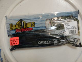Bass Assassin Bang Lures 6 Tapout Worms, Junebug w/Blue Tail, 20 