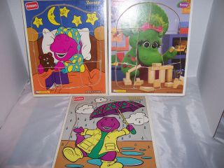 BARNEY PLAYSKOOL PUZZLES   1990S   CHILDRENS PUZZLES  GENTLY USED 