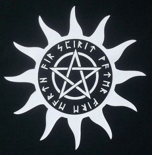Rune Pentagram Norse Pagan Wiccan Crew T Shirt FREE US SHIPPING