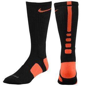 Nike Elite Basketball Crew Socks RARE Black/Orange Mens XL Fits Size 
