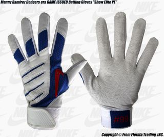   Dodgers era GAME ISSUED Batting Gloves Show Elite PE(XL)White
