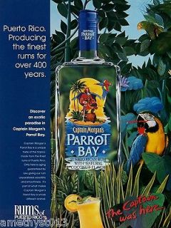 CAPTAIN MORGANS PARROT BAY AD 1997 DISCOVER AN EXOTIC PARADISE IN CM 