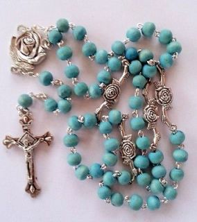   Necklace From Holy Land Wooden Beads Catholic Crucifix Prayer Chain