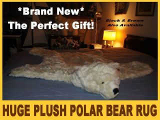 Fake Fur POLAR BEAR RUG skin PLUSH white 52 LARGE photography prop 
