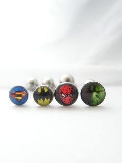   Collection Logo Tongue Bar Barbells Batman Superman Spiderman Hulk