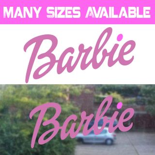 Barbie Name Wall Vinyl Sticker Car Window Glass Laptop Decal 