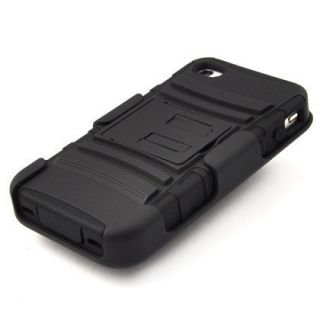 Black 3 in 1 Belt Clip Heavy Duty Case Holster Cover Kickstand For 