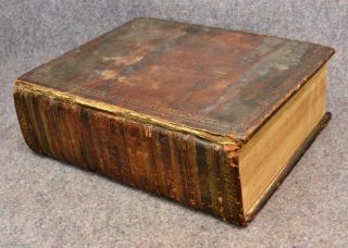 FAMILY Catholic HOLY BIBLE Douay Rheims 1875 VICTORIAN Leather ANTIQUE 