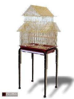 Gold Barcelona bird cage with table stand budgies canaries lovebirds 