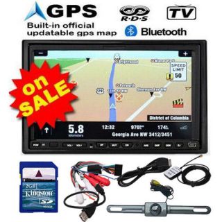   GPS SAT 7 In Dash LCD Car DVD CD Radio Player Ipod Bluetooth+Camera