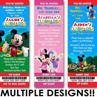 Mickey Mouse Invitation Minnie Birthday Party Ticket Invites Printable 