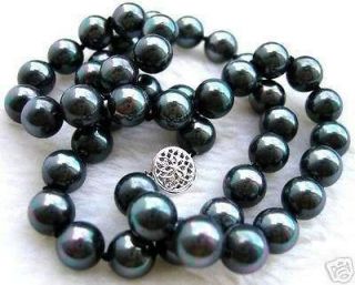10mm black south sea shell pearl necklace 18 AAA+