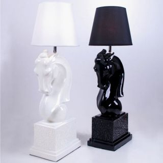   Design Black White Horse Head Table Lamp Desk Light Bedside Lighting