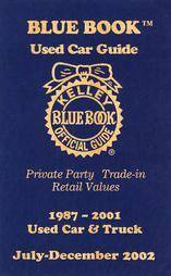 Kelley Blue Book Used Car Guide Private Party, Trade In, Retail 