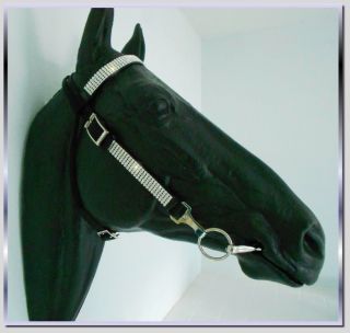   Horse Headstall Browband Tack~Diamonds on Black~Crystal Rhinestones
