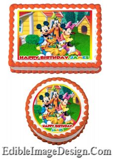 MICKEY MOUSE CLUBHOUSE Edible Birthday Party Cake Image Cupcake Topper 
