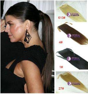 instant clip on human hair ponytail extensions 80g, 20 long any 