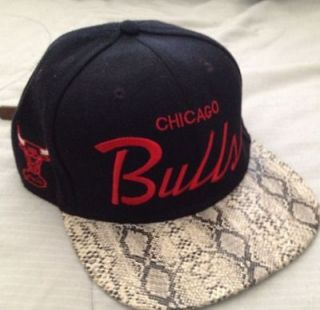 Chicago Bulls Snake Skin Strapback Script Cap Brown EZE Cube Tyga 