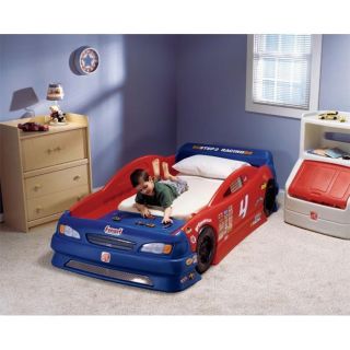 NEW Step2 Stock Car Convertible Kids Bed NASCAR Racing 743400 Nursery 