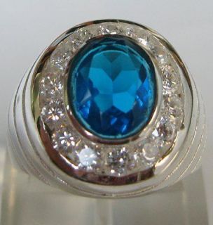 blue topaz ring in Mens Jewelry