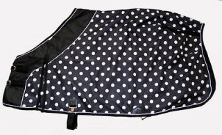  Water Proof Horse Turnout Sheet Black White Polka Dot Fully Lined 72