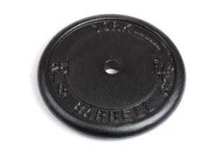Weight Plates York Barbell 25 lbs Black Contour Grip