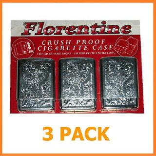 Pack Florentine Crush Proof Cigarette Pack Case King Size Real Metal 
