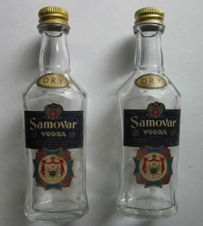 Vintage Miniature Mini Liquor Bottles Samovar Vodka Molded Eagle 