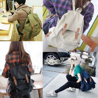 S0BZ Vintage Casual Canvas Backpack Rucksack Bag School Shoulder Bag 