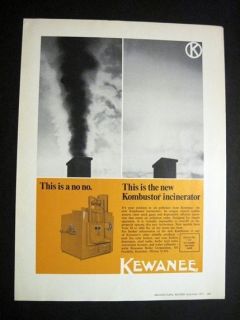 1971 Kewanee Boiler Corp IL Kombustor Incinerator Ad