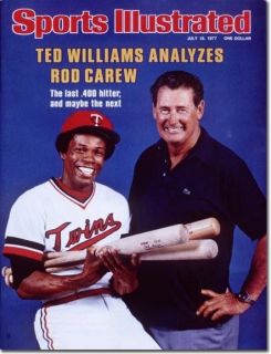 July 18, 1977 Rod Carew and Ted Williams SPORTS ILLUSTRATED NO LABEL 