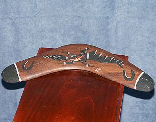 Vintage Australian Jabird Aboriginal Boomerang Signed