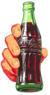 QUALITY Coca Cola Hand & Bottle Decal Large Coke Machine Sticker 