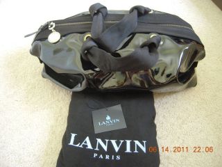 NWT*LANVIN Black Patent Leather Padova Bowling Handbag