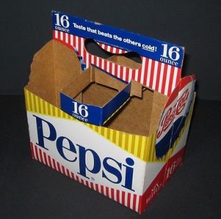Vintage 1963 Pepsi Cola 16ounce 6pack Bottle Holder ~ Nice Condition!