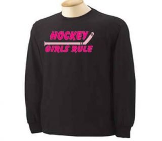 KIDS Hockey Girls Rule Ice Skating Winter Sport Long Sleeve T Shirt