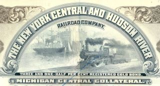 New York Central & Hudson River Railroad Bond Stock RR Certificate