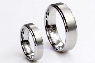   Couple Mens Womens Tungsten Brushed Wedding Band 2PCS Promise Rings