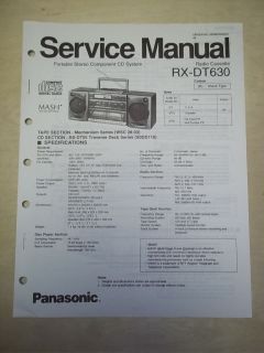 Panasonic Service Manual~RX DT63​0 Boombox Radio System