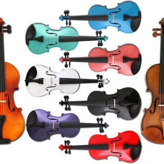 ANY Color 4/4 3/4 1/2 1/4 1/8 ACOUSTIC Violin+CASE+BO​W