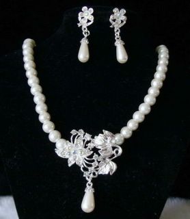   10style 1row Ball Beaded Imitate Pearl Necklace Earrings For Pierced