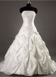 Stock Sleeveles fromal cheap Bridal Wedding Dress Prom Gown Sz 6 8 10 