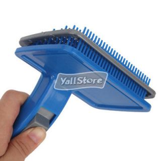 Pet Brush with Automatic Hair release Blue L Size Dog Cat Comb 