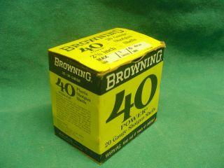 vtg Browning 40 Power 20 ga Empty Shell Box
