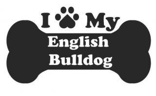 Heart Love My English Bull dog decal sticker