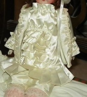 Doll dress   satin with jacket for your bru antique doll 10 12
