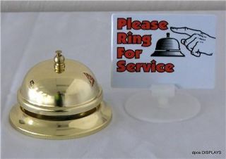 BRASS CALL BELL AND SIGN FOR FRONT RECEPTION DESK