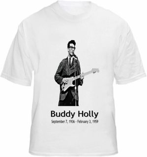 Buddy Holly T shirt Live Guitar Music Legend Tee