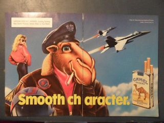 1988 Print Ad JOE Camel Cigarettes Military Fighter Pilot Leather 